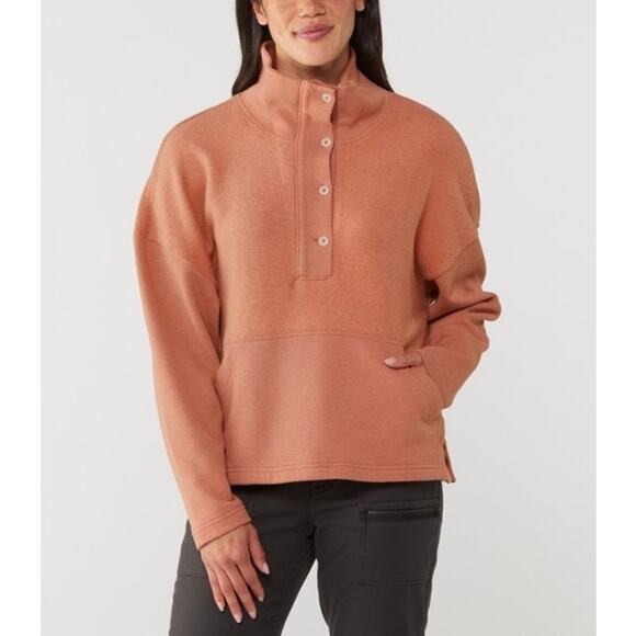 REI Wallace Lake Fleece Pullover Womens Small Rose Sunfade Clay Hemp Funnel Neck - Picture 2 of 16